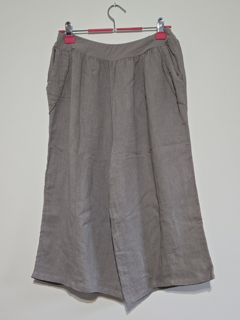 Italian Linen Wide Leg Cropped Pants
